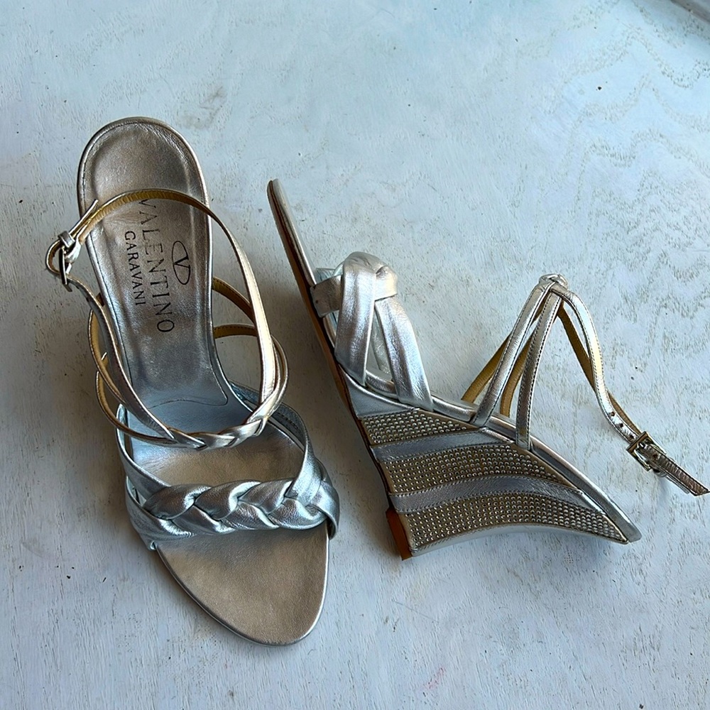 Valentino Garvani braided strap sandals with rhinestone size 39